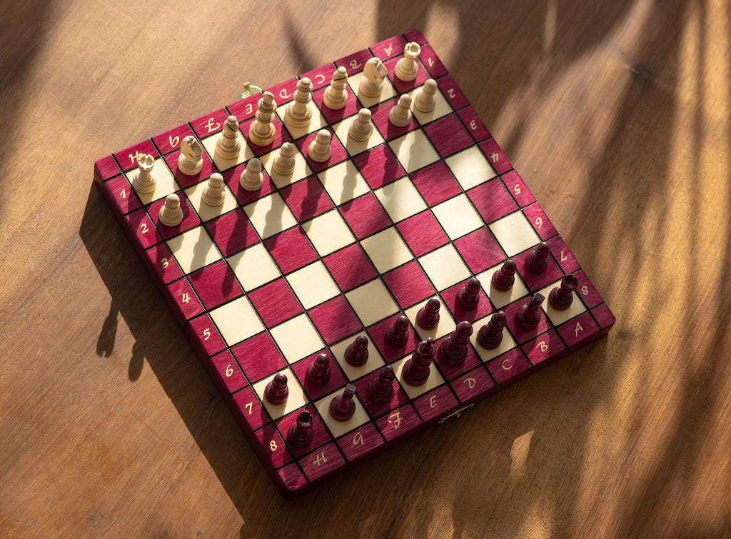 Jeux d'échec magnétique bois cerise