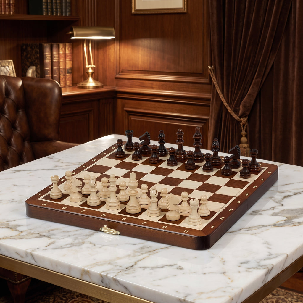 Jeux d'échec magnétique marqueté