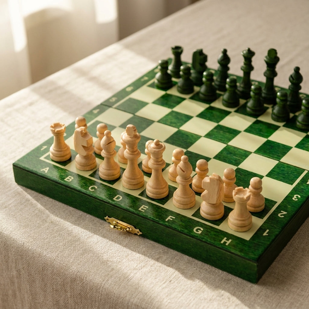 Jeux d'échec magnétique mini 20 cm vert