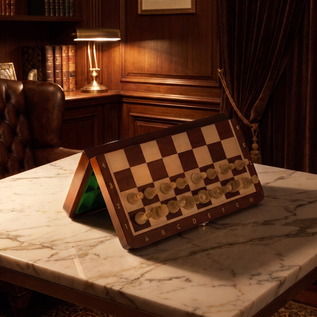 Jeux d'échec magnétique marqueté