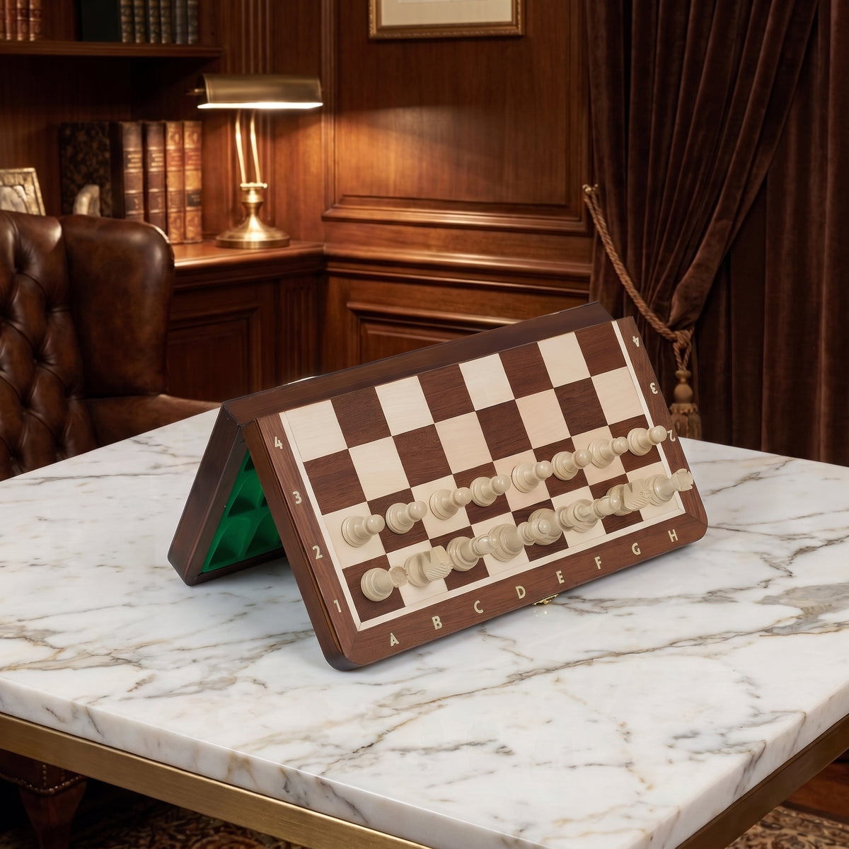 Jeux d'échec magnétique marqueté