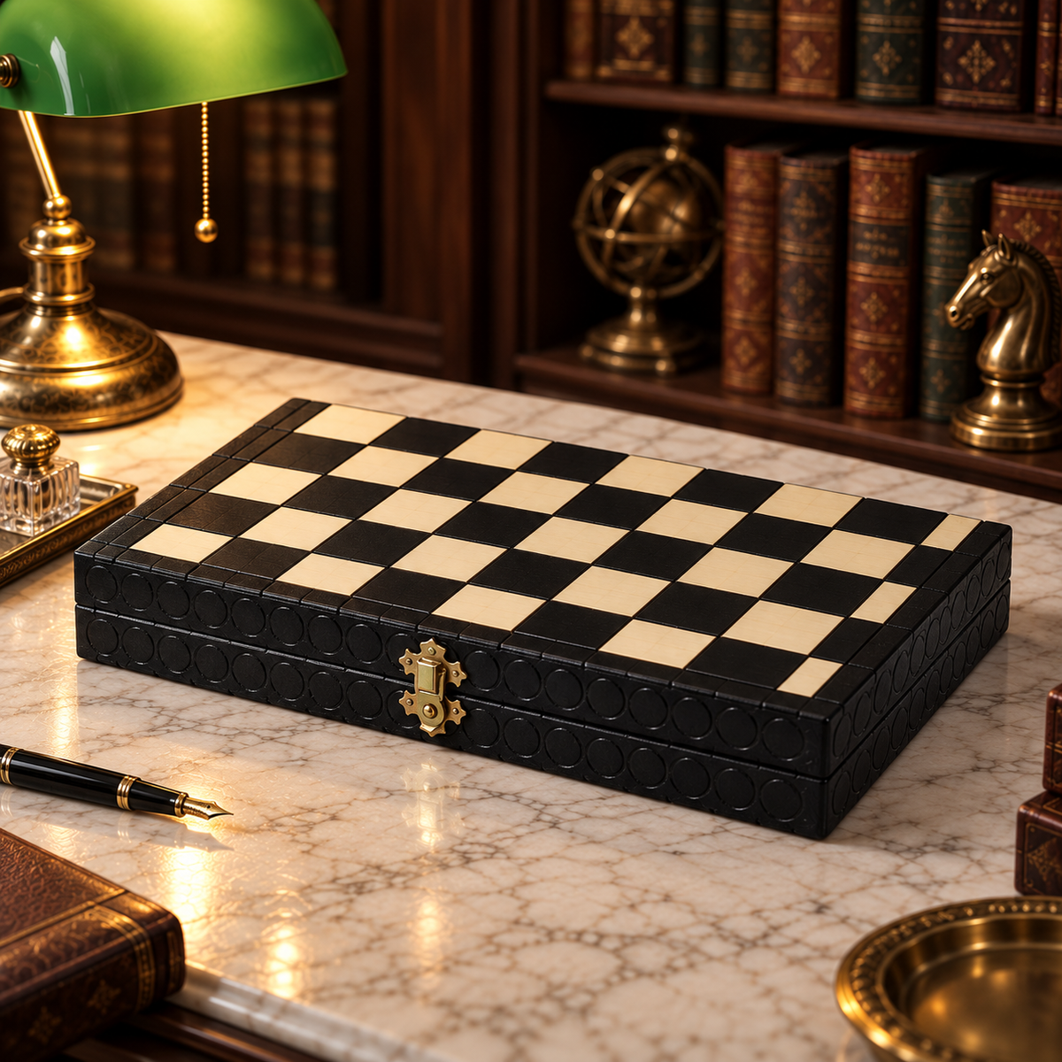 Cassette fermée du jeu King's moyen noir