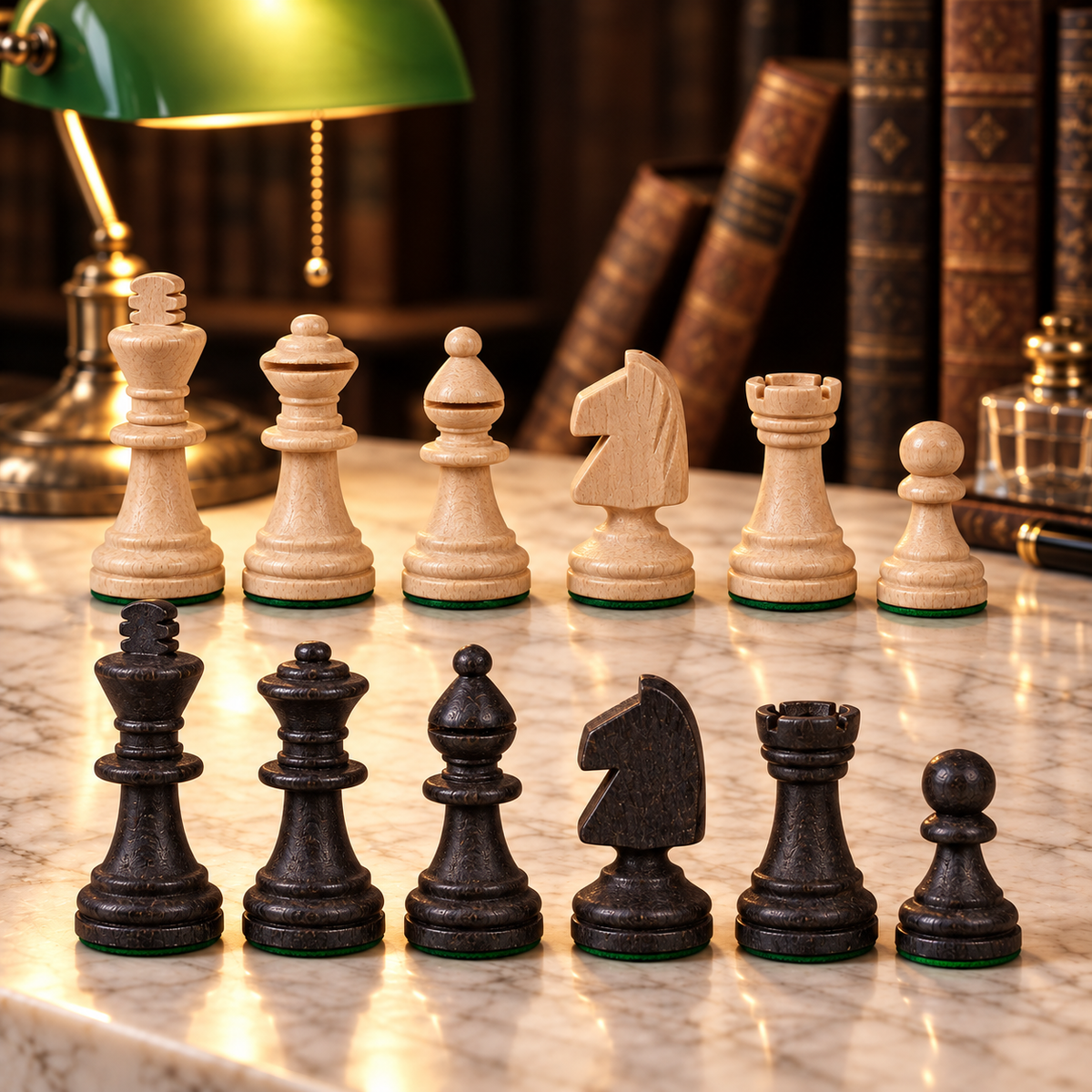 Pièces en bois noires et claires du jeu magnétique mini