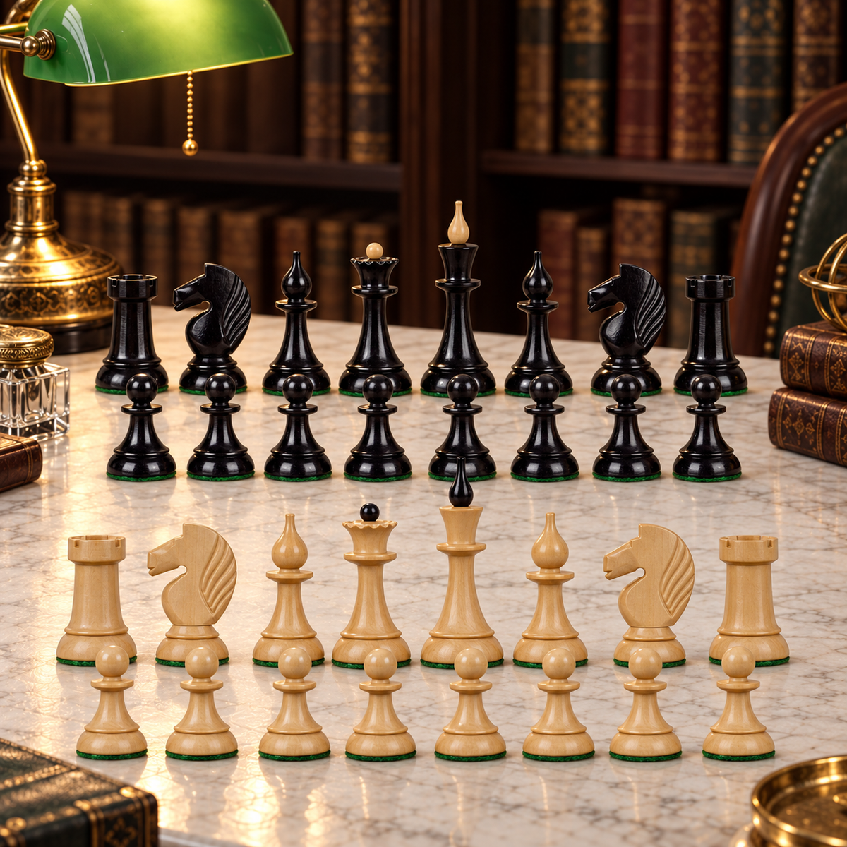 Ensemble complet des pièces Queen's Gambit 1957