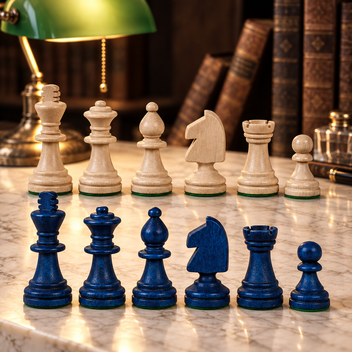 Pièces en bois bleues et claires du jeu magnétique