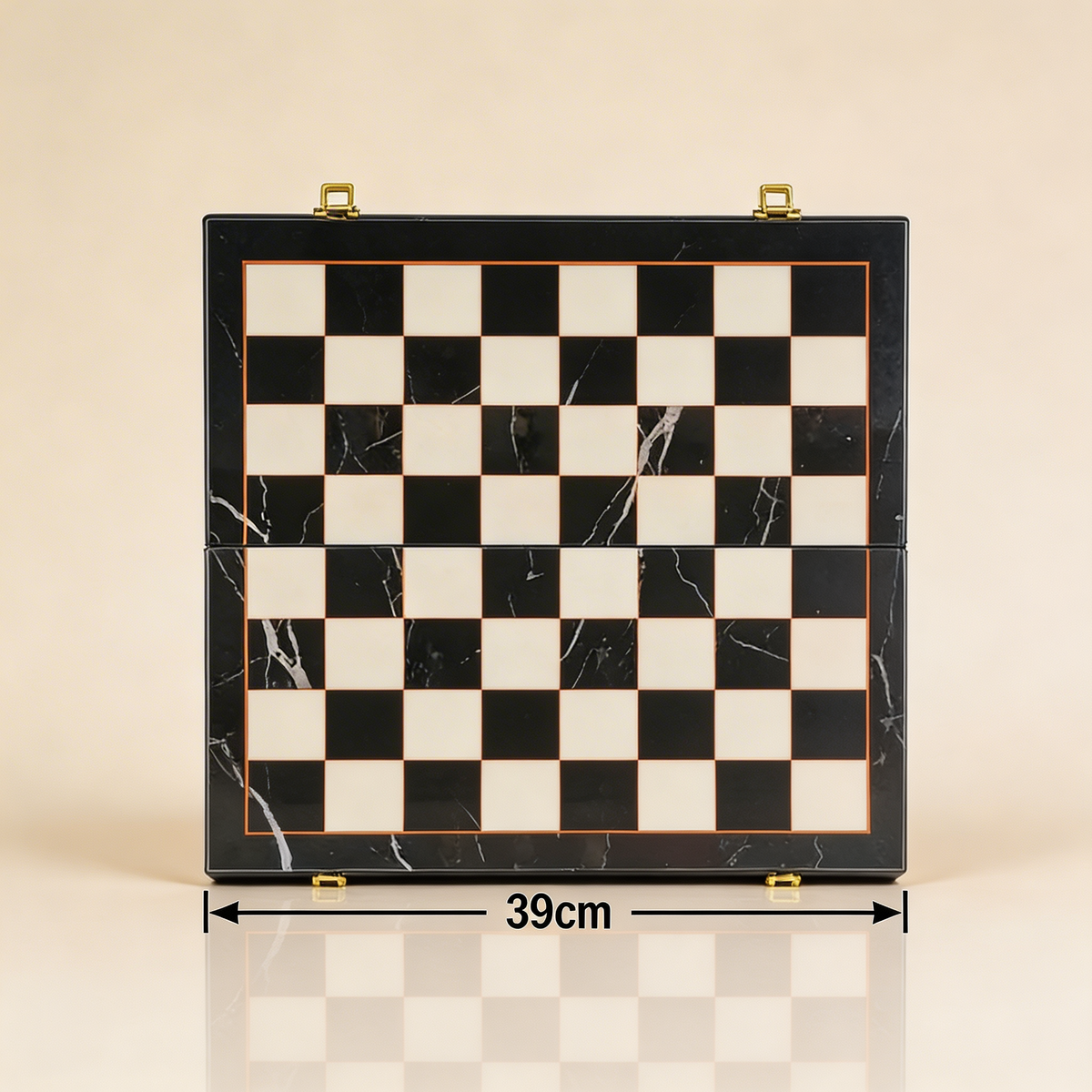 Échiquier pliable Ébène & pièces métal