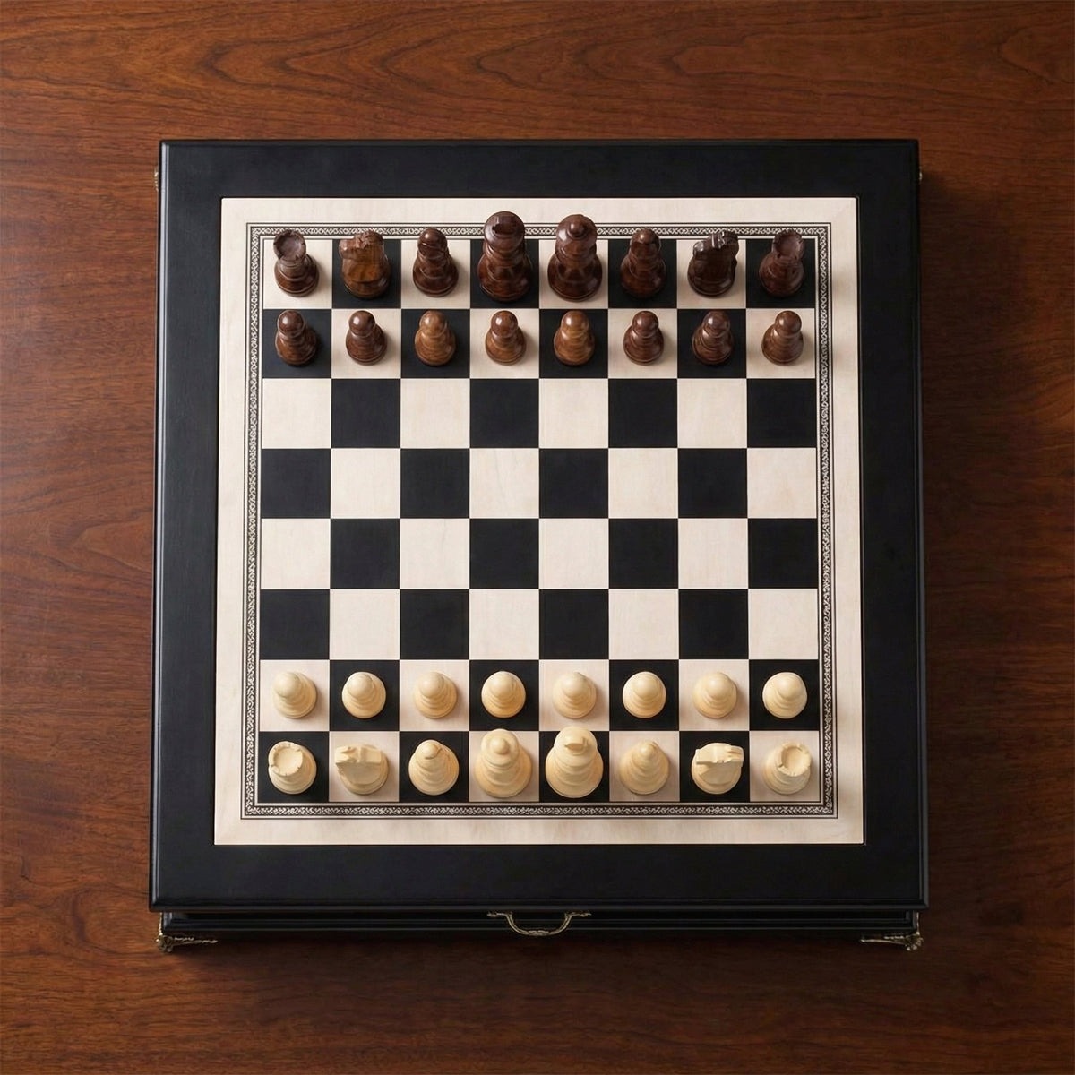 Jeux d'échec bois Olivier à tiroir