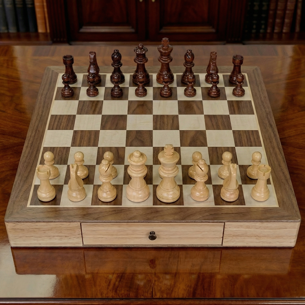 Jeux d'échec bois Érable à tiroir