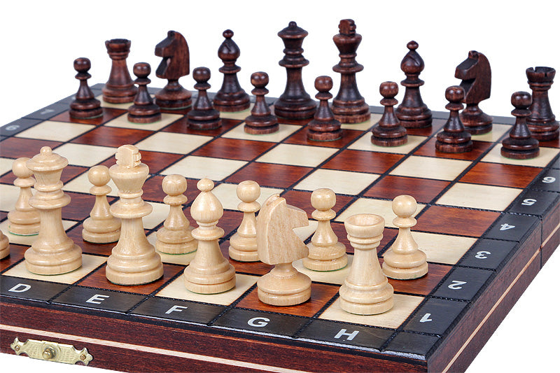 Jeux d'échec magnétique bois brun 27 cm